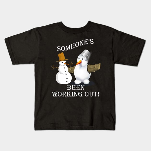 Snowmen Gifts, Funny Snowman Shirt, Workout Snowmen Fun Saying Christmas Gift Kids T-Shirt by tamdevo1